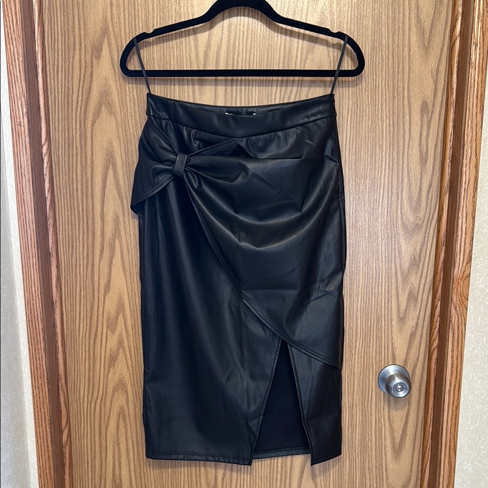 Black Vegan Leather Skirt